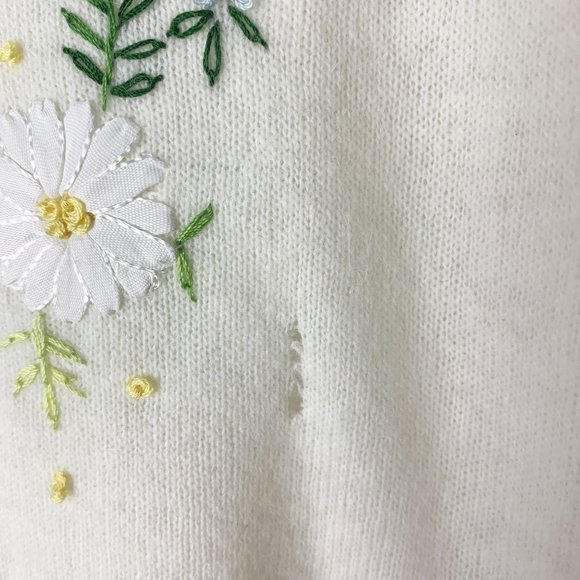 Vintage angora-blend embroidered cardigan - Picture 7 of 8
